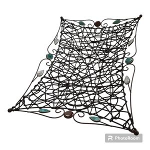 Decorative Basket, Black with some copper coloring with colored stones.